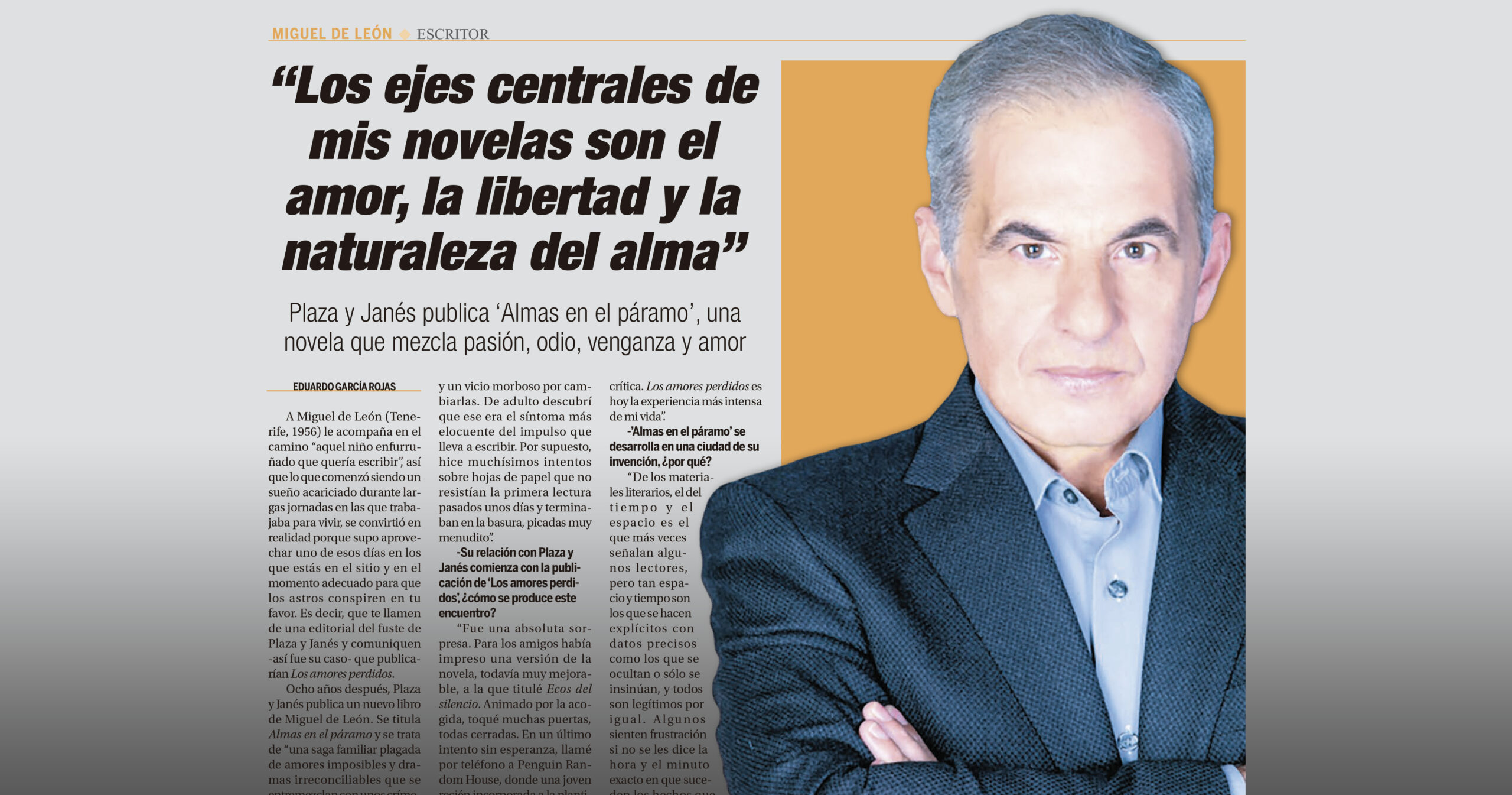 Eduardo García Rojas, Diario de Avisos, entrevista